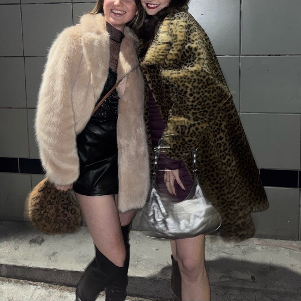 Vintage Leopard Print Faux Fur Jacket